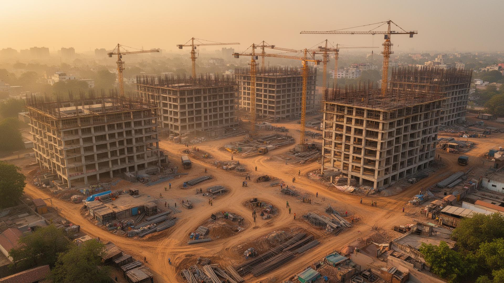 Aerial construction view